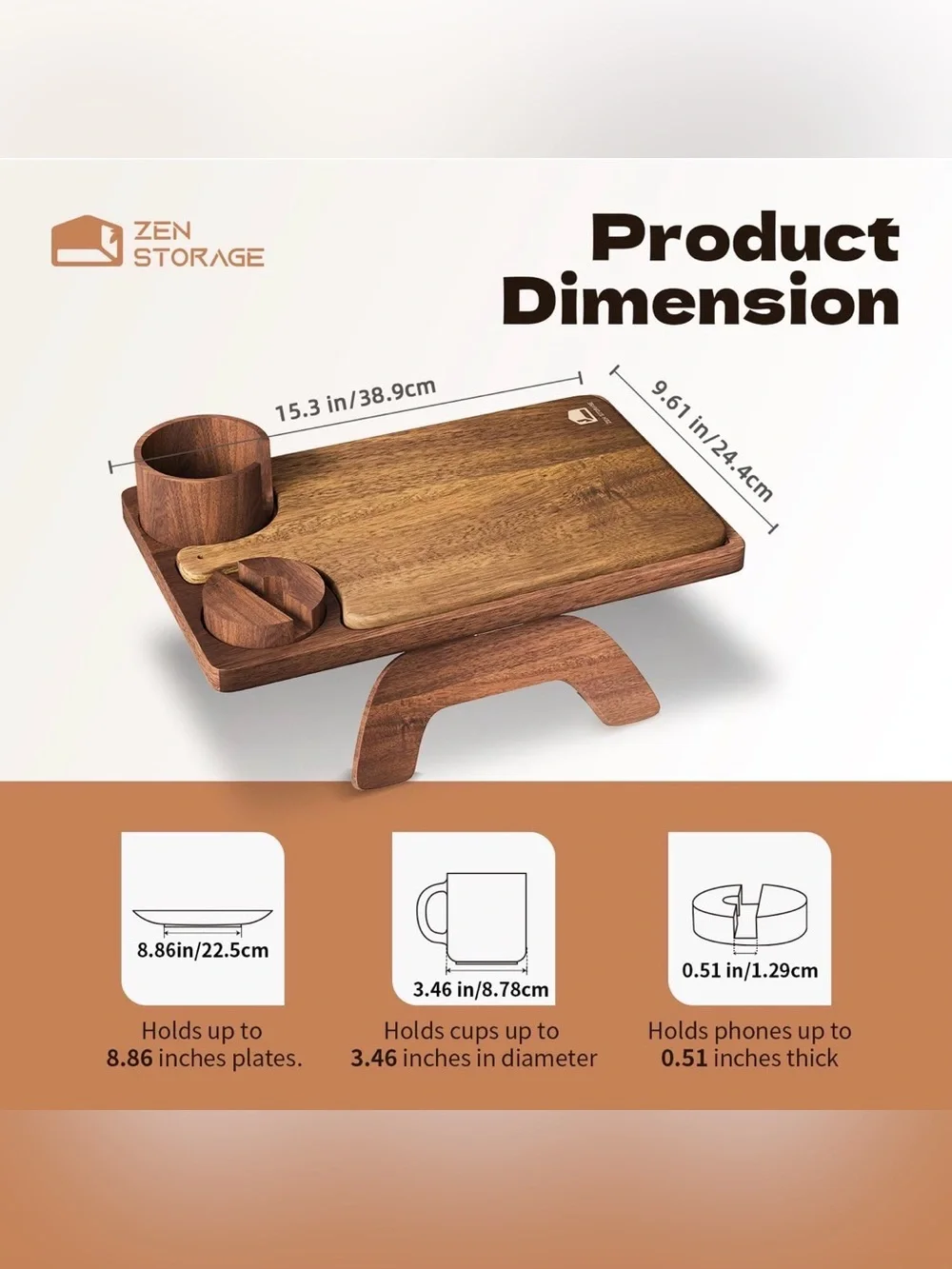 Wooden Cheese Board Serving Platter - Natural Brown
